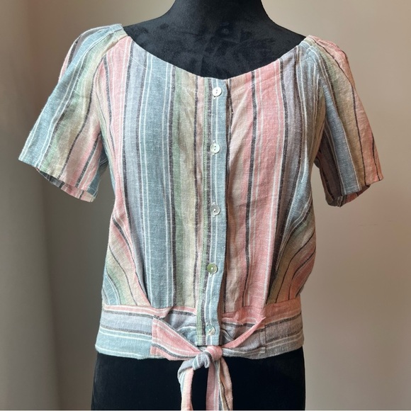 NWT DREW Pastel Rainbow Crop Blouse - Size Small - Picture 16 of 16